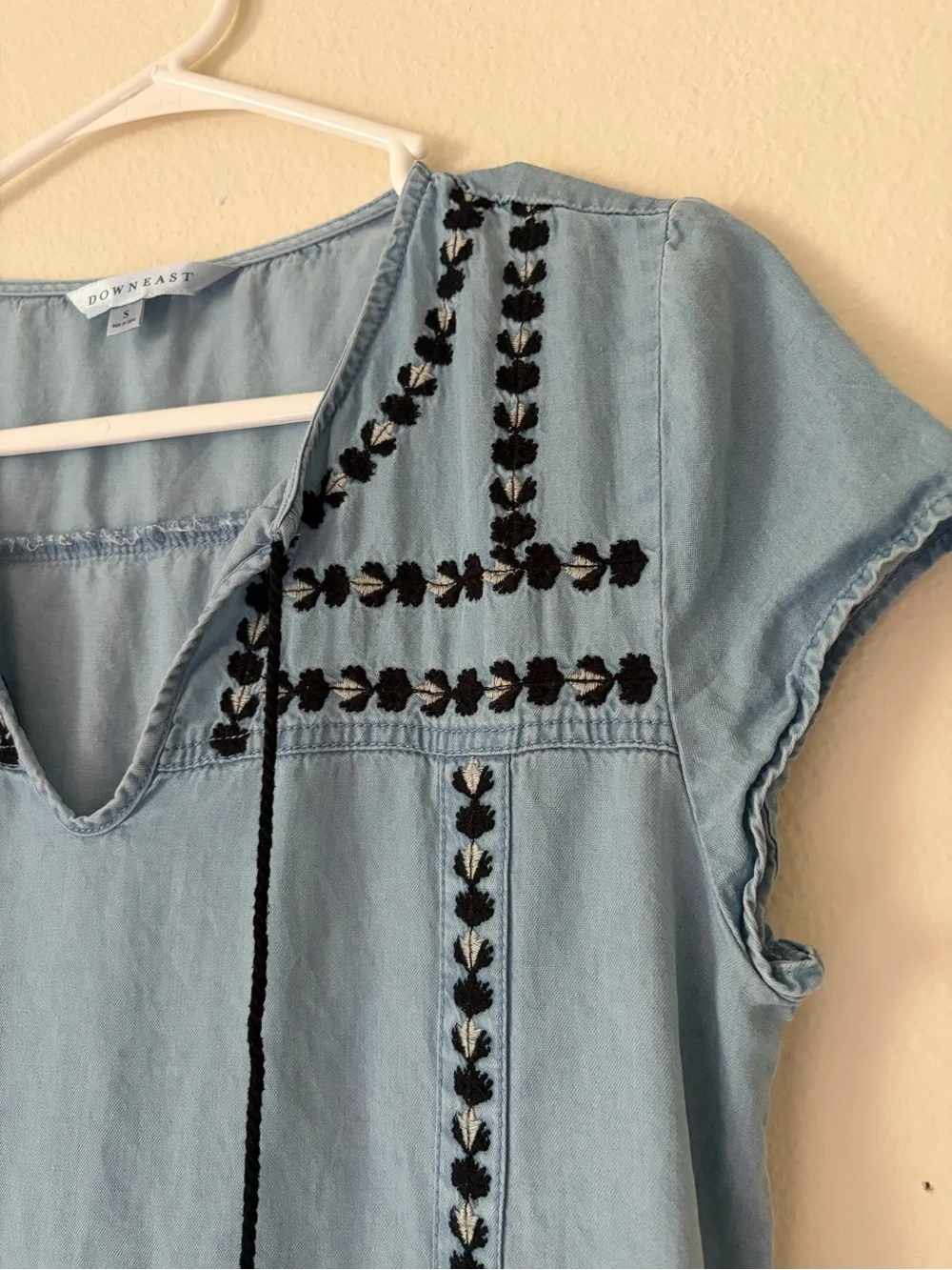DownEast Light Blue Women Dress Boho Country Size Small